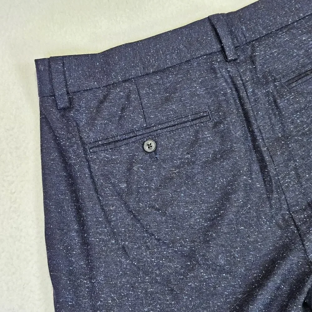 Banana Republic Emerson Pant Men 32x30 Nova Fides Navy Speckled Wool Silk Blend